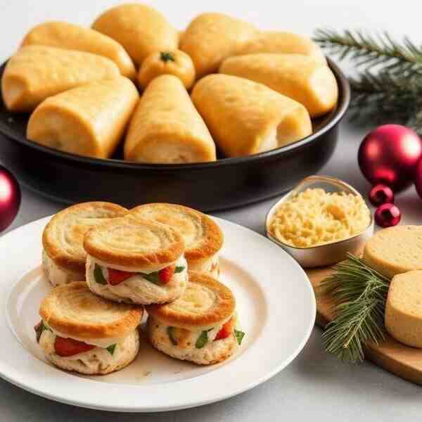 Праздничный сырный рулет с курицей